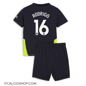 Manchester City Rodri Hernandez #16 Seconda Maglia Bambino 2024-25 Manica Corta (+ Pantaloni corti)